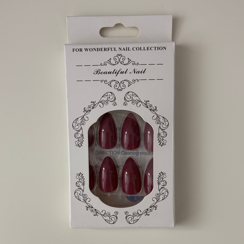 Burgundy Press-On Nails